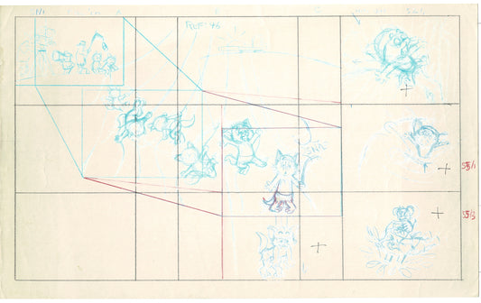 Tom & Jerry Kids Storyboard Hand-drawn Animation Hanna Barbera Babet 1992 S8-005