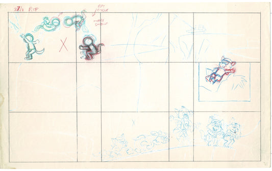 Tom & Jerry Kids Storyboard Hand-drawn Animation Hanna Barbera Babet 1992 S8-006