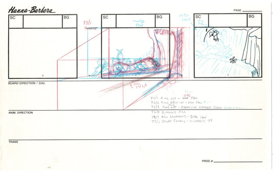 Tom & Jerry Kids Storyboard Hand-drawn Animation Hanna Barbera Babet 1992 S8-008