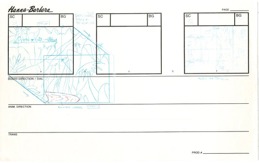 Tom & Jerry Kids Storyboard Hand-drawn Animation Hanna Barbera Babet 1992 S8-009