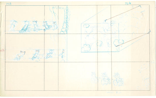 Tom & Jerry Kids Storyboard Hand-drawn Animation Hanna Barbera Babet 1992 S8-011