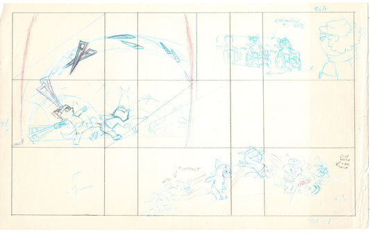 Tom & Jerry Kids Storyboard Hand-drawn Animation Hanna Barbera Babet 1992 S8-012