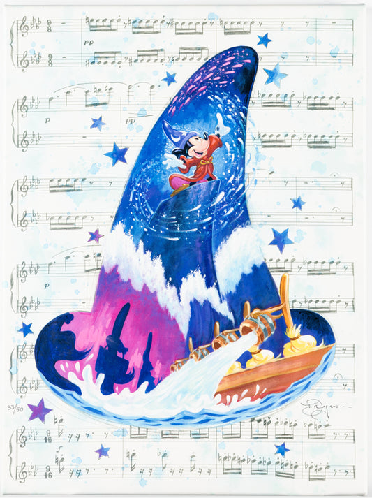 Mickey Mouse Sorcerers Apprentice Fantasia Disney Fine Art Tim Rogerson Signed Limited Ed of 50 Canvas Print "Symphony of Color" Sold Out