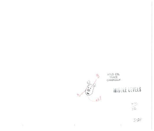 Herge Adventures of TinTin Cartoon Animation Cel Drawing 1957 to 1964 B-06