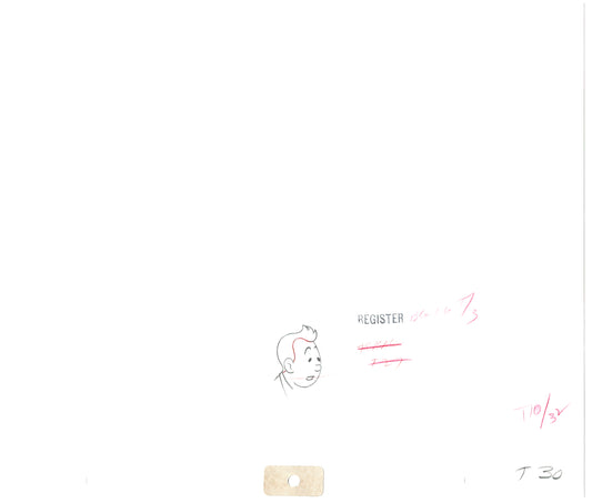 Herge Adventures of TinTin Cartoon Animation Cel Drawing 1957 to 1964 B-09