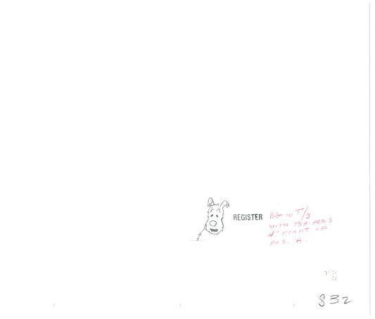 Herge Adventures of TinTin Cartoon Animation Cel Drawing 1957 to 1964 B-11