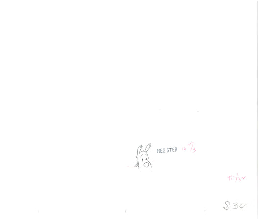 Herge Adventures of TinTin Cartoon Animation Cel Drawing 1957 to 1964 B-13