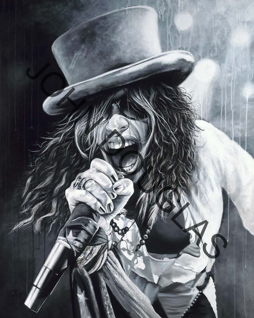 John Douglas SIGNED Drummer for Aerosmith The Mouth That Roared Limited Edition Canvas Print of Steven Tyler - Choose Your Edition