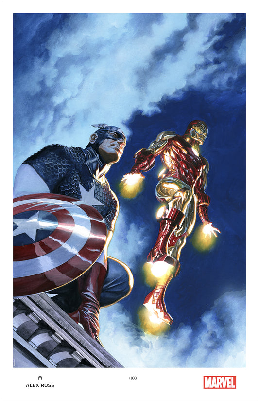 Alex Ross The Protectors Captain America and Iron Man SDCC 2023 Exclusive Fine Art Print on Paper Limited Edition of 25 Each of AP and PP