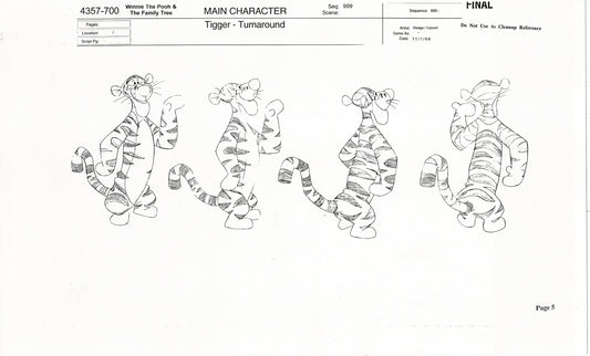 Tigger Movie Winnie the Pooh Disney Production Model COPY Animator Estate TM01