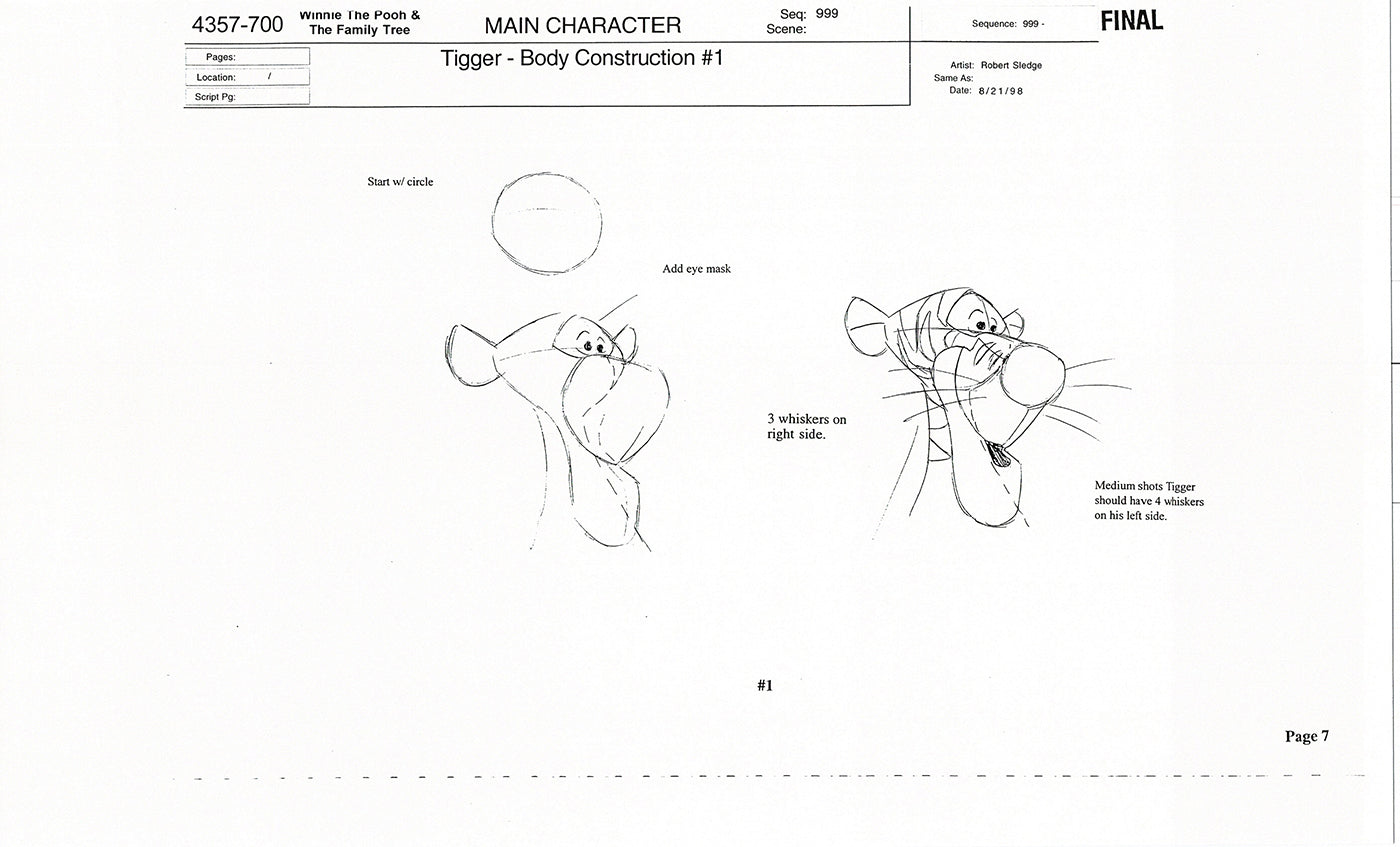 Tigger Movie Winnie the Pooh Disney Production Model COPY Animator Estate TM03