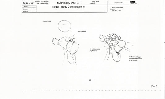 Tigger Movie Winnie the Pooh Disney Production Model COPY Animator Estate TM03