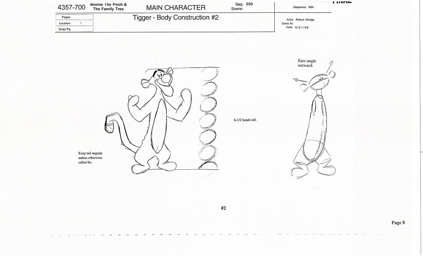 Tigger Movie Winnie the Pooh Disney Production Model COPY Animator Estate TM04