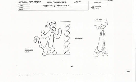 Tigger Movie Winnie the Pooh Disney Production Model COPY Animator Estate TM04