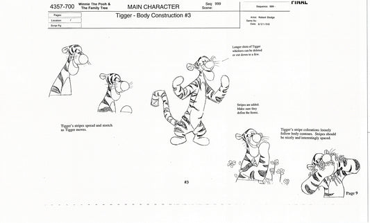 Tigger Movie Winnie the Pooh Disney Production Model COPY Animator Estate TM05