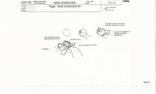 Tigger Movie Winnie the Pooh Disney Production Model COPY Animator Estate TM06
