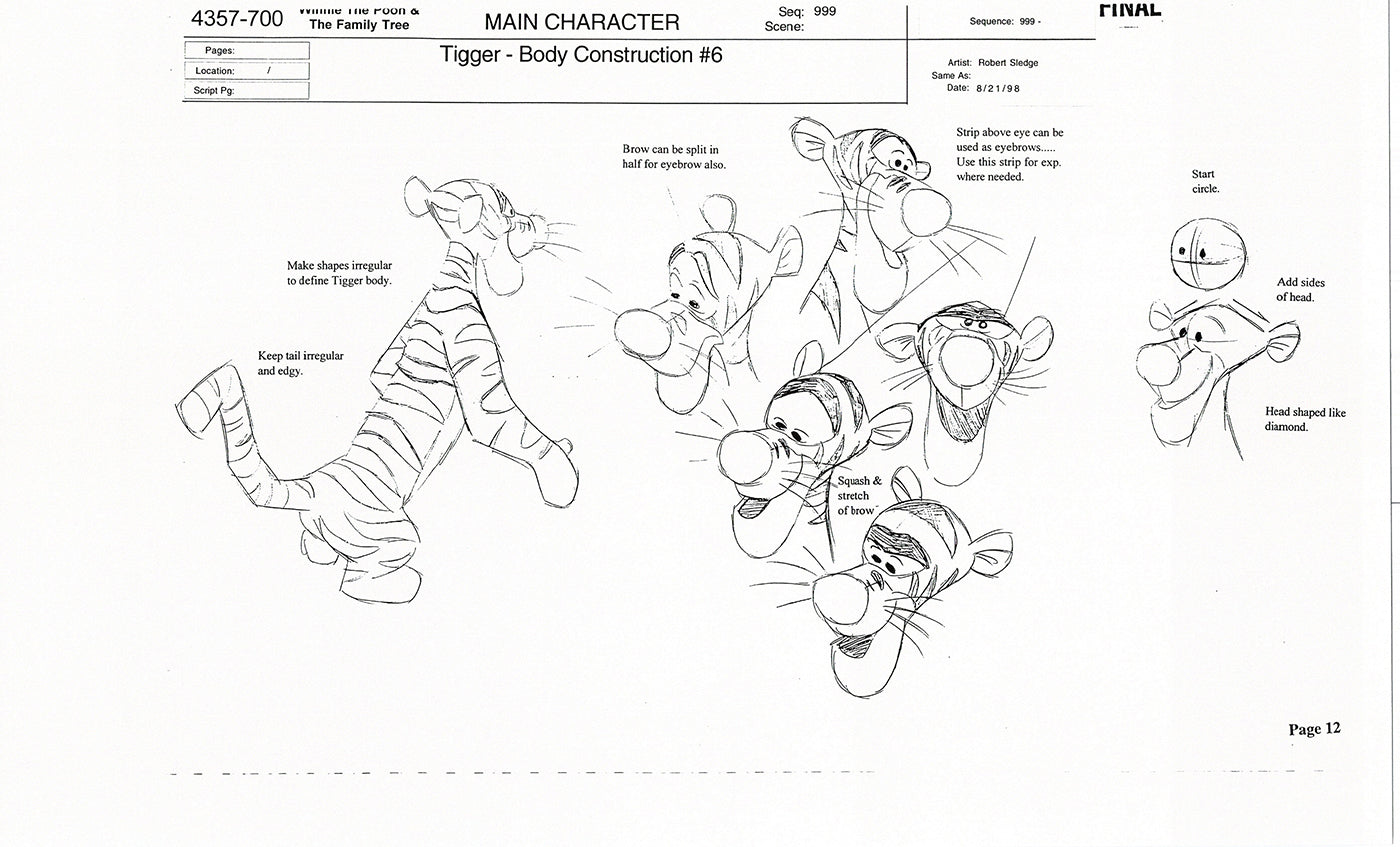 Tigger Movie Winnie the Pooh Disney Production Model COPY Animator Estate TM08