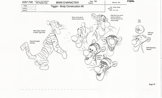 Tigger Movie Winnie the Pooh Disney Production Model COPY Animator Estate TM08