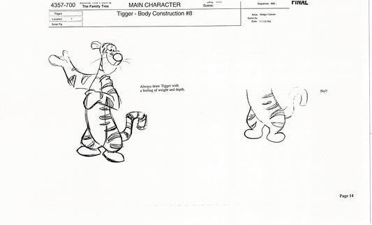 Tigger Movie Winnie the Pooh Disney Production Model COPY Animator Estate TM10