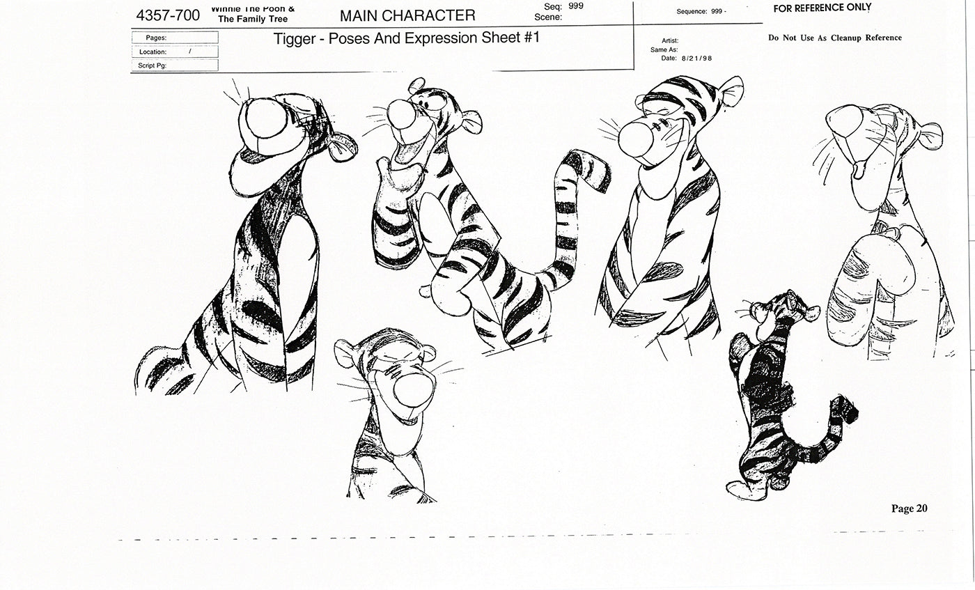 Tigger Movie Winnie the Pooh Disney Production Model COPY Animator Estate TM16