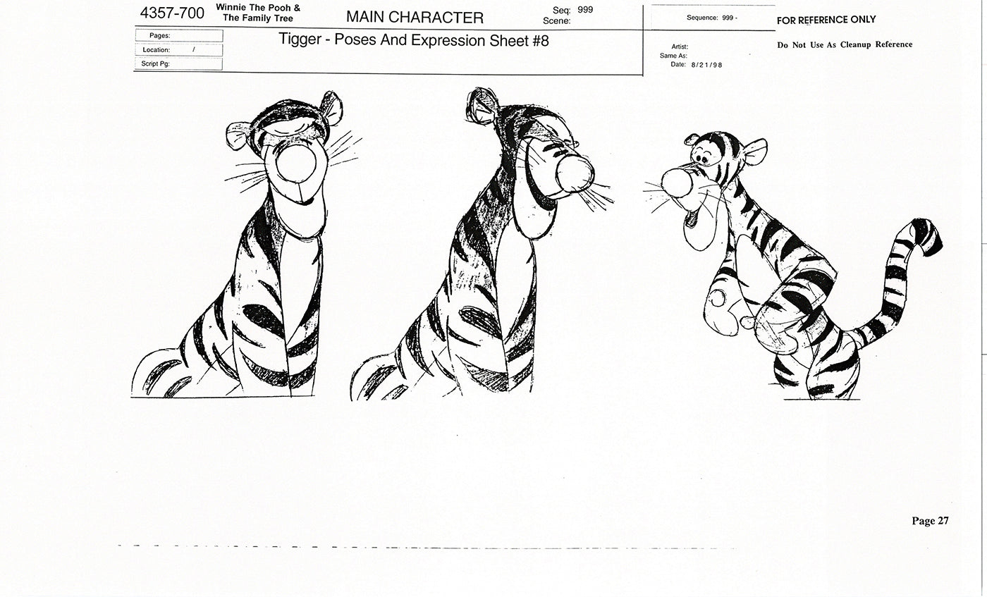 Tigger Movie Winnie the Pooh Disney Production Model COPY Animator Estate TM23