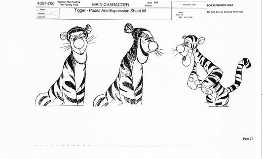 Tigger Movie Winnie the Pooh Disney Production Model COPY Animator Estate TM23