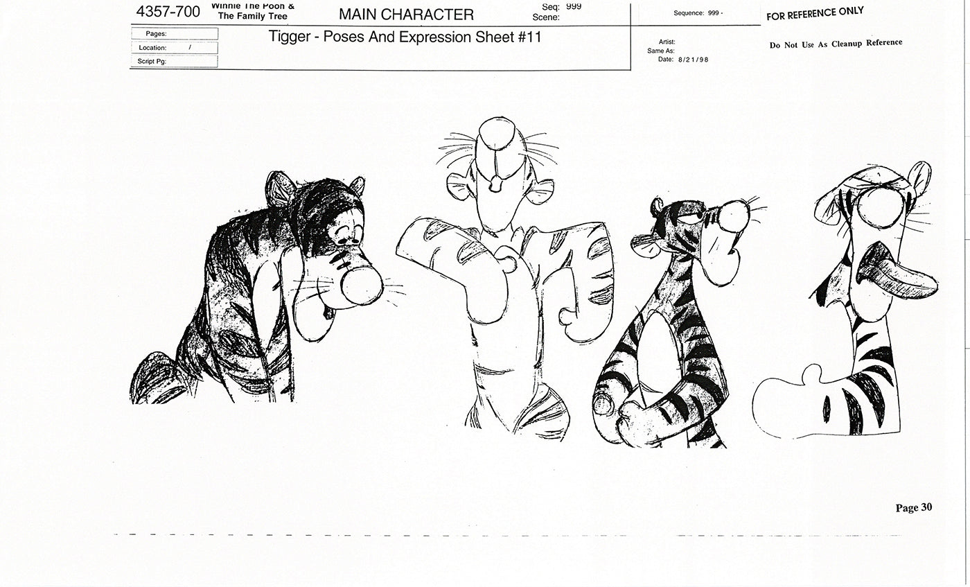 Tigger Movie Winnie the Pooh Disney Production Model COPY Animator Estate TM25