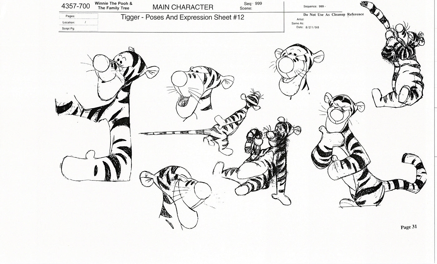 Tigger Movie Winnie the Pooh Disney Production Model COPY Animator Estate TM26