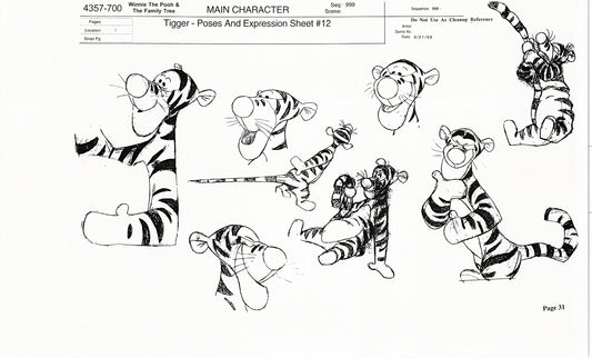 Tigger Movie Winnie the Pooh Disney Production Model COPY Animator Estate TM26