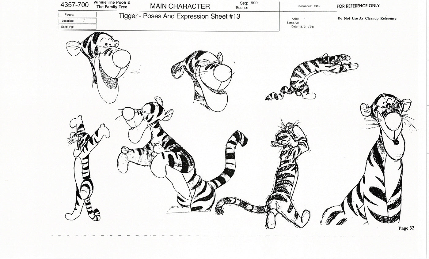 Tigger Movie Winnie the Pooh Disney Production Model COPY Animator Estate TM27