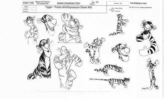 Tigger Movie Winnie the Pooh Disney Production Model COPY Animator Estate TM34