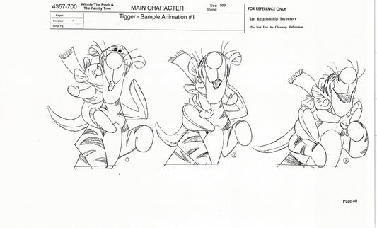 Tigger Movie Winnie the Pooh Disney Production Model COPY Animator Estate TM35