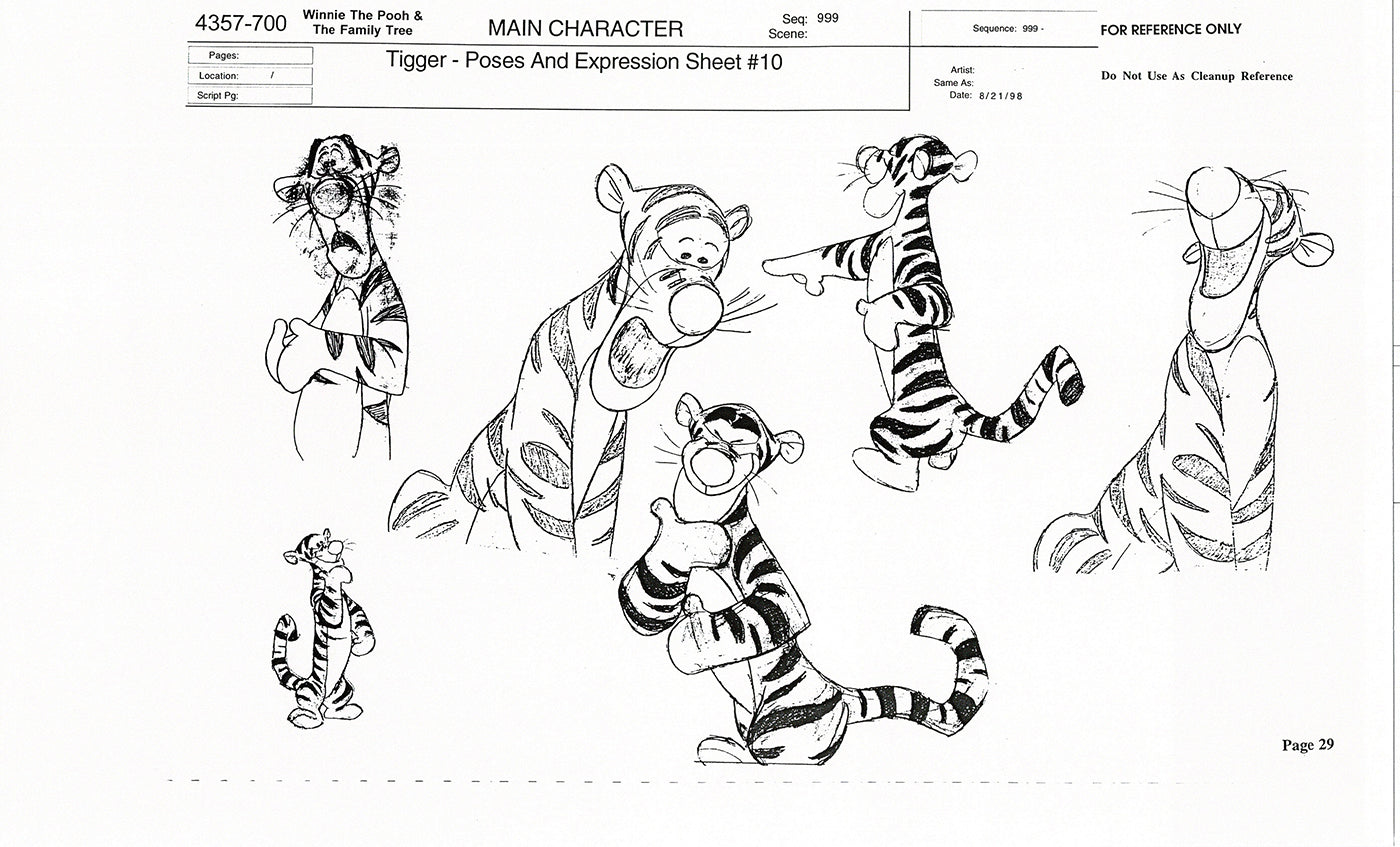Tigger Movie Winnie the Pooh Disney Production Model COPY Animator Estate TM36