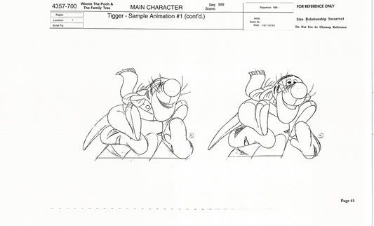 Tigger Movie Winnie the Pooh Disney Production Model COPY Animator Estate TM37
