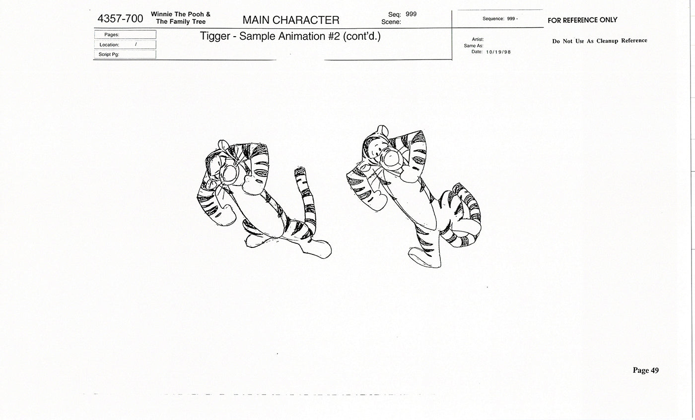 Tigger Movie Winnie the Pooh Disney Production Model COPY Animator Estate TM46