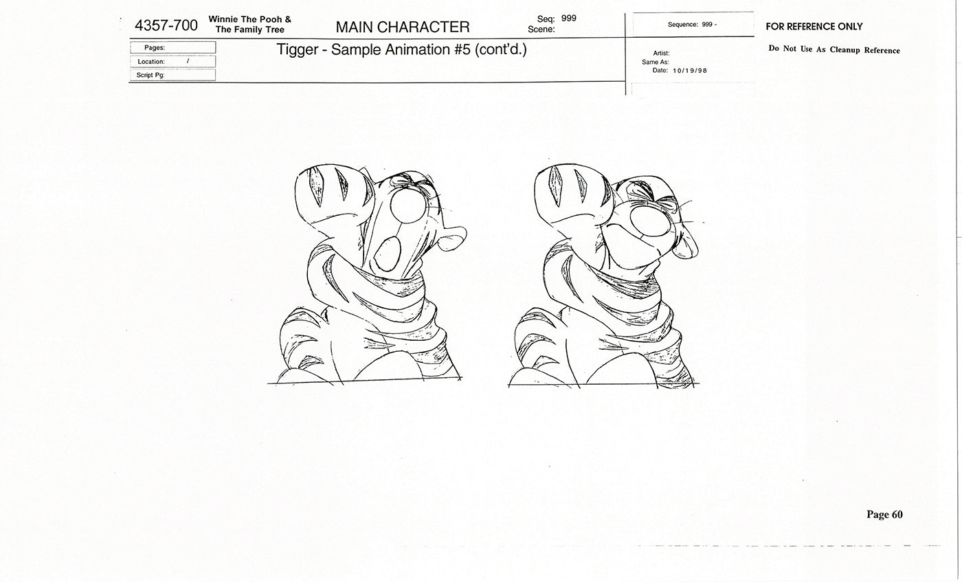 Tigger Movie Winnie the Pooh Disney Production Model COPY Animator Estate TM57