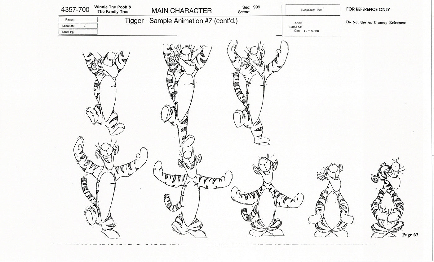 Tigger Movie Winnie the Pooh Disney Production Model COPY Animator Estate TM65