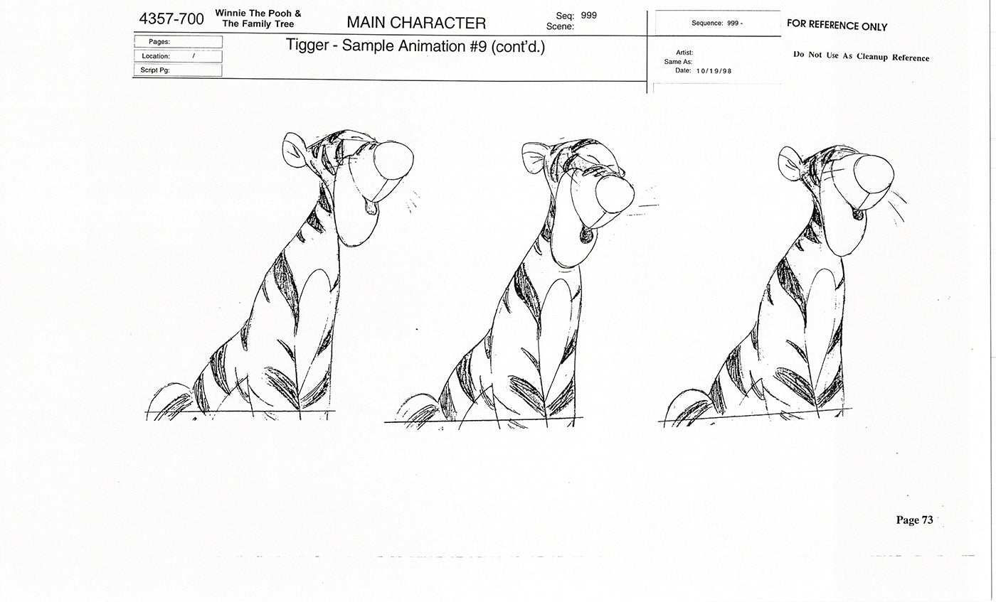 Tigger Movie Winnie the Pooh Disney Production Model COPY Animator Estate TM71