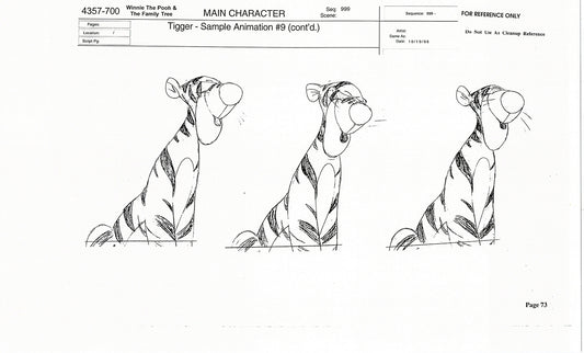 Tigger Movie Winnie the Pooh Disney Production Model COPY Animator Estate TM71