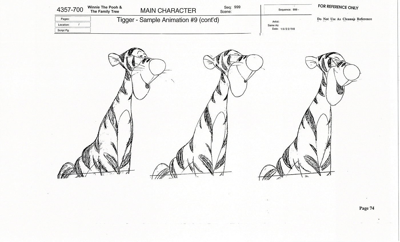 Tigger Movie Winnie the Pooh Disney Production Model COPY Animator Estate TM72