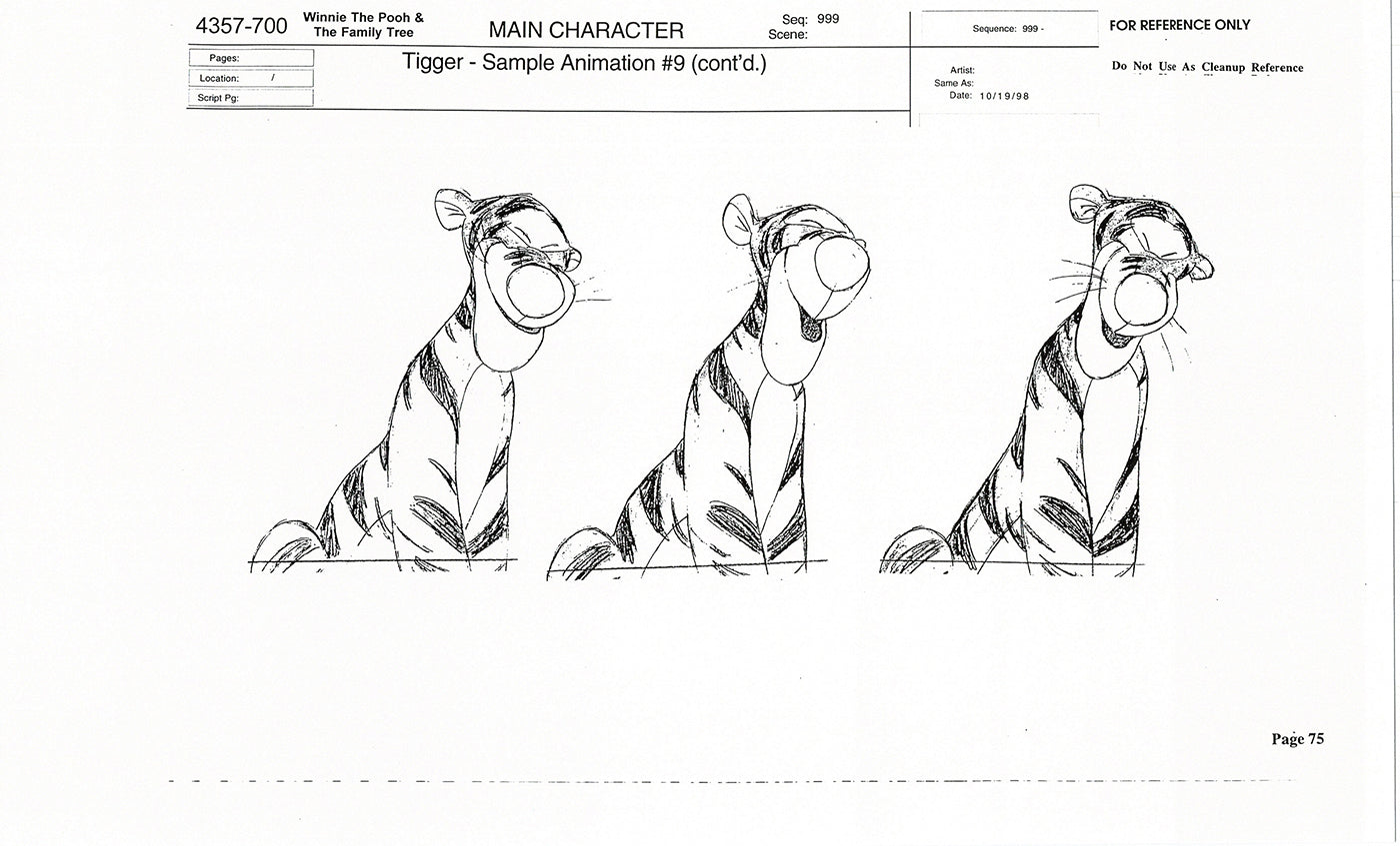 Tigger Movie Winnie the Pooh Disney Production Model COPY Animator Estate TM73