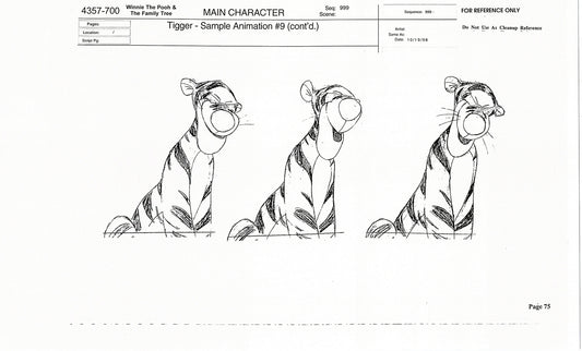 Tigger Movie Winnie the Pooh Disney Production Model COPY Animator Estate TM73