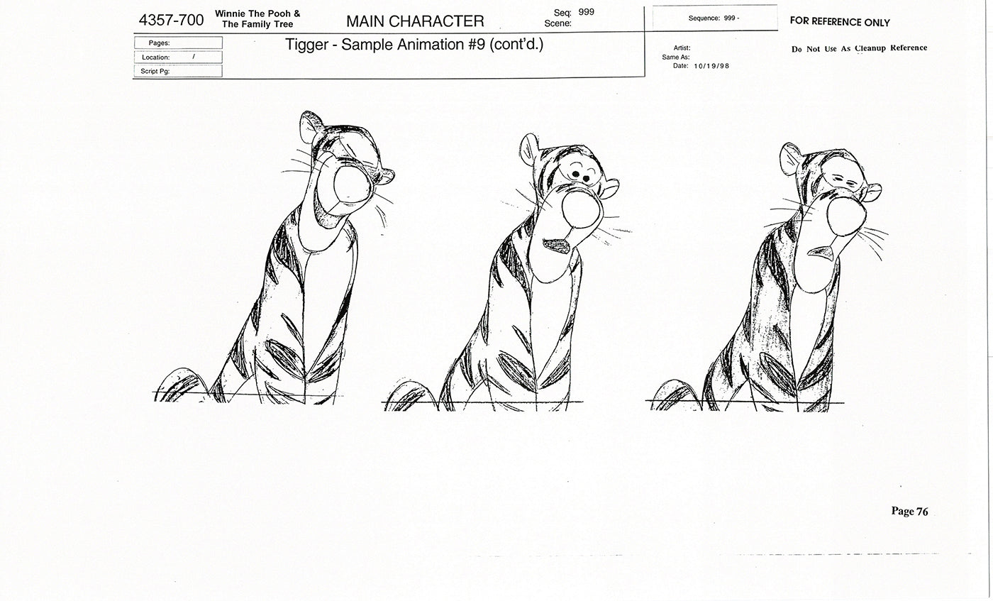 Tigger Movie Winnie the Pooh Disney Production Model COPY Animator Estate TM74