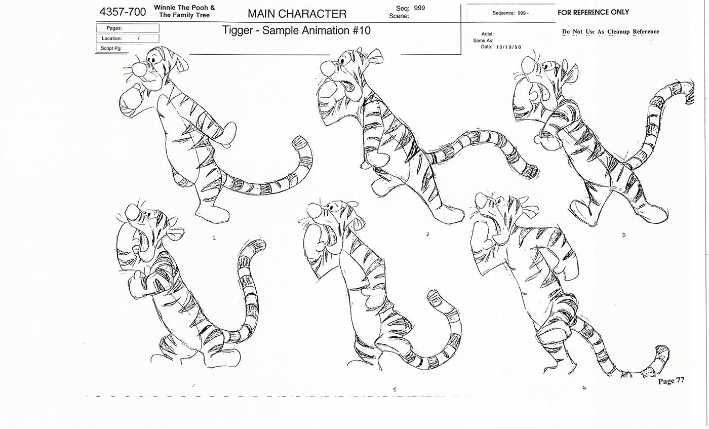Tigger Movie Winnie the Pooh Disney Production Model COPY Animator Estate TM75