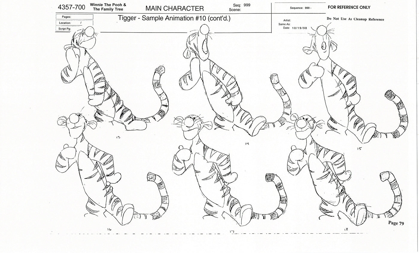 Tigger Movie Winnie the Pooh Disney Production Model COPY Animator Estate TM77