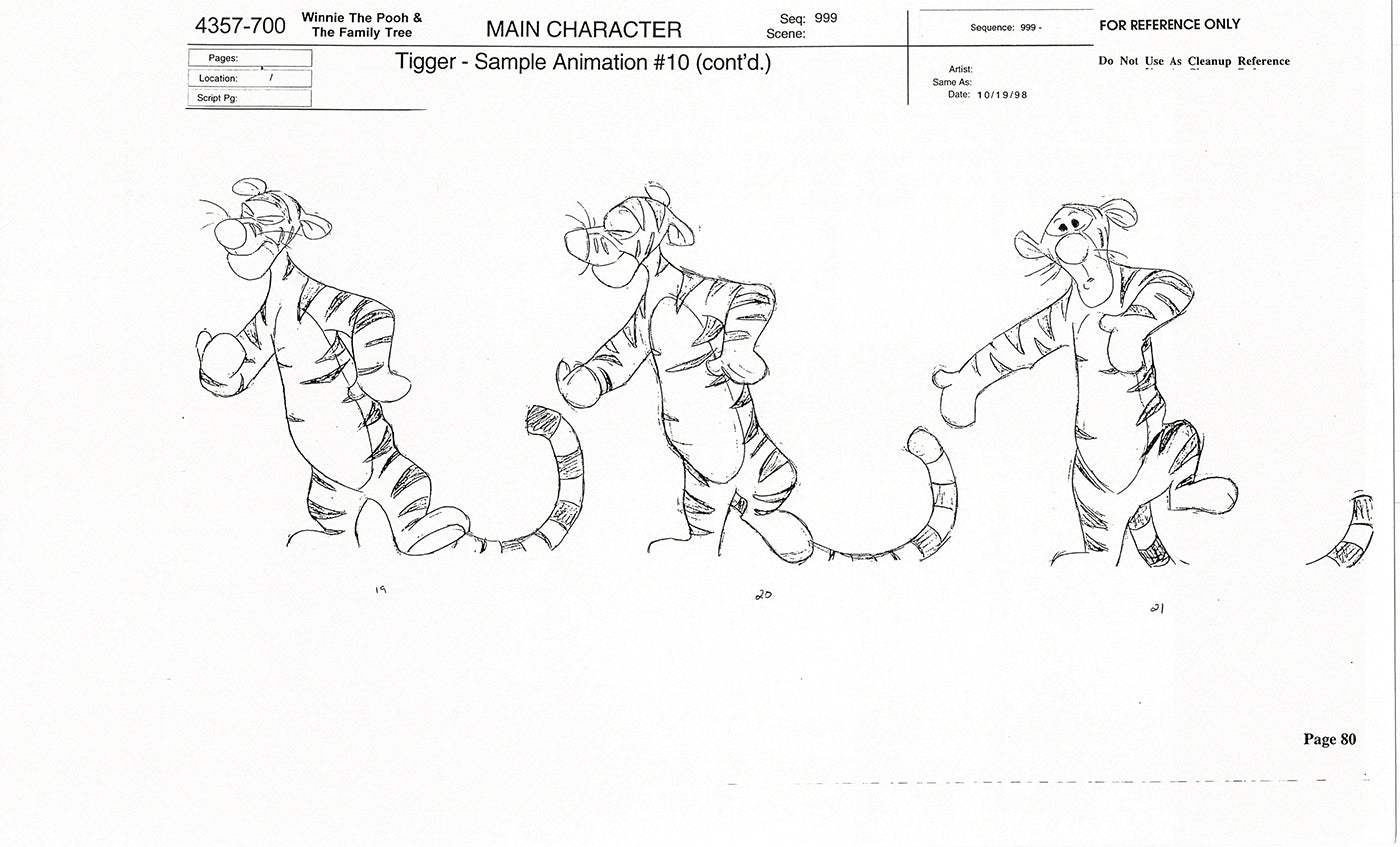 Tigger Movie Winnie the Pooh Disney Production Model COPY Animator Estate TM78