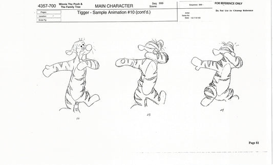 Tigger Movie Winnie the Pooh Disney Production Model COPY Animator Estate TM79