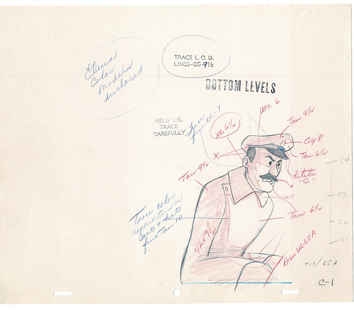 Tintin Adventures of Cartoon Animation Cel Drawings Lot of 2 Herge 1957 to 1964 G-09