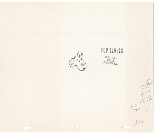 Tintin Adventures of Cartoon Animation Cel Drawings Lot of 2 Herge 1957 to 1964 G-13