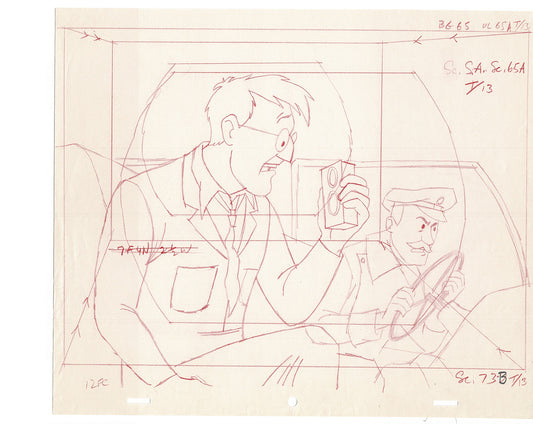 Tintin Adventures of Cartoon Animation Cel Drawing Herge 1957 to 1964 F-12